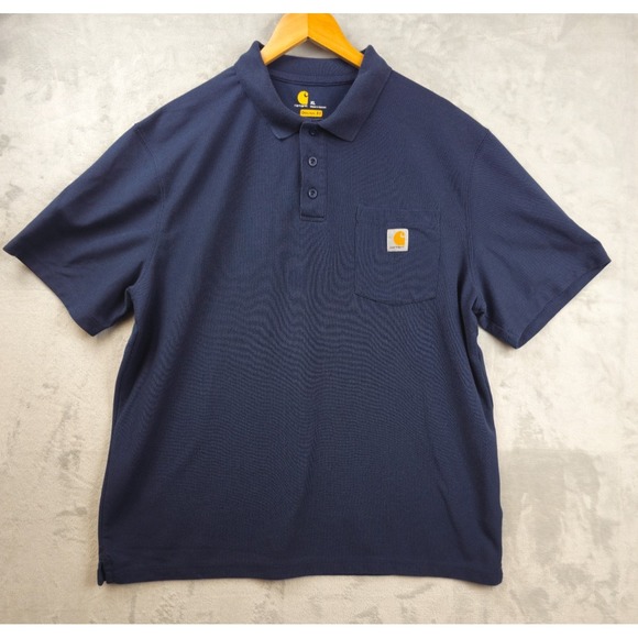 Carhartt Other - Carhartt Men's Polo Navy Blue Shirt Chest Pocket XL Original Fit Short Sleeve
